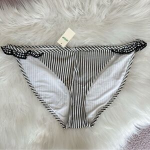 NWT Aerie Striped Bikini Bottom with Ruffle Trim